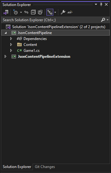 Solution Explorer After Adding New Project